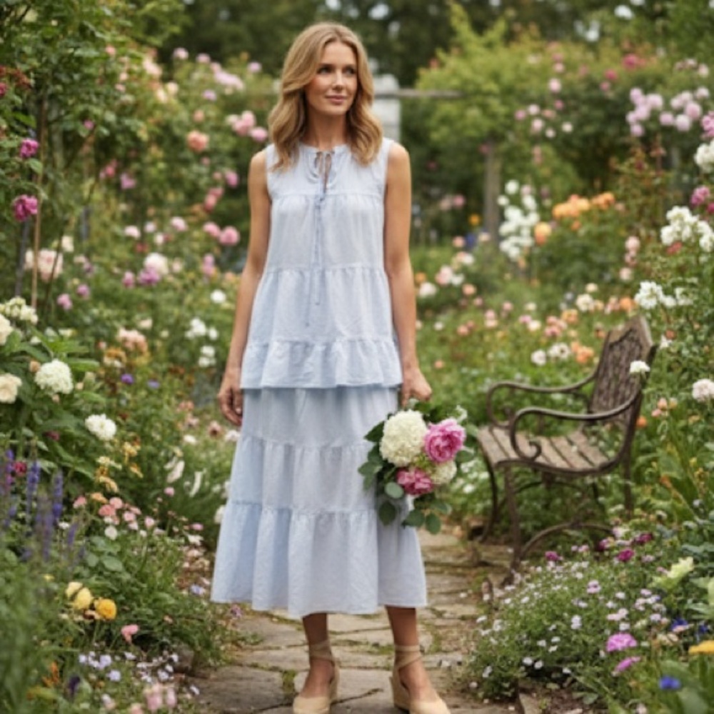 Talbots Light Blue Sleeveless skirt set